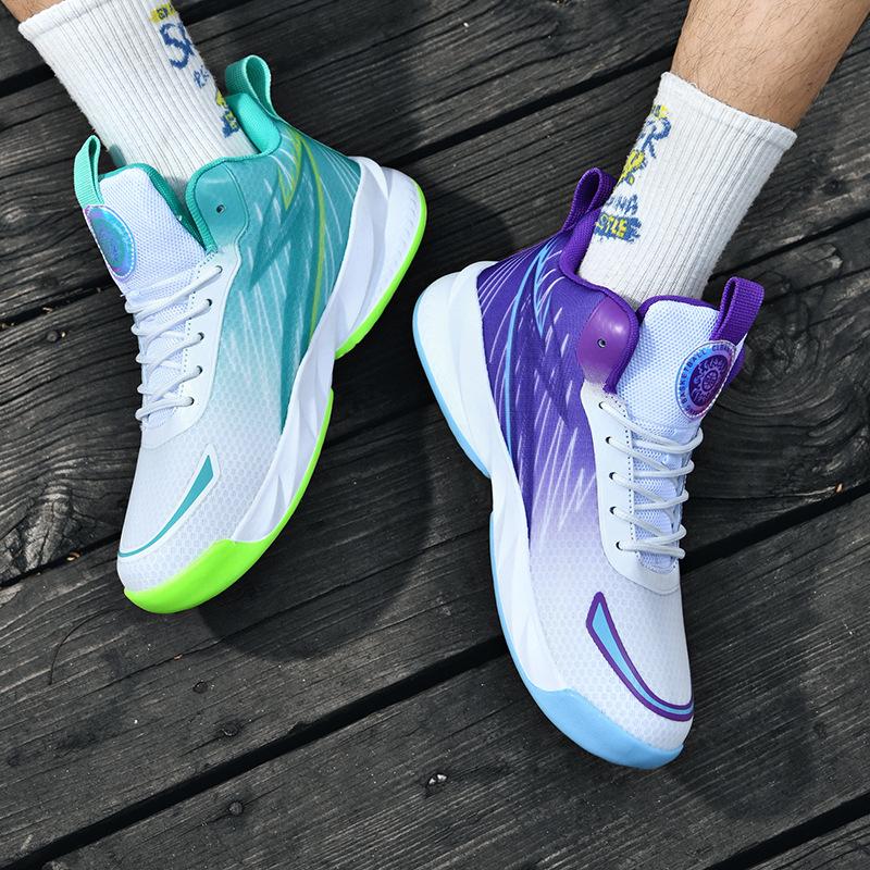 Mandarin Duck Basketball Shoes Boys Shoes High Top 12 Sports Shoes 15 Years Old Youth Training Sports Actual Combat Blue Sneakers