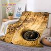 3D Ancient Nautical Chart World Map Compass Soft Flannel Blankets,Throw Blanket Comfortable Blanket for Picnic Beds Sofa Bedroom