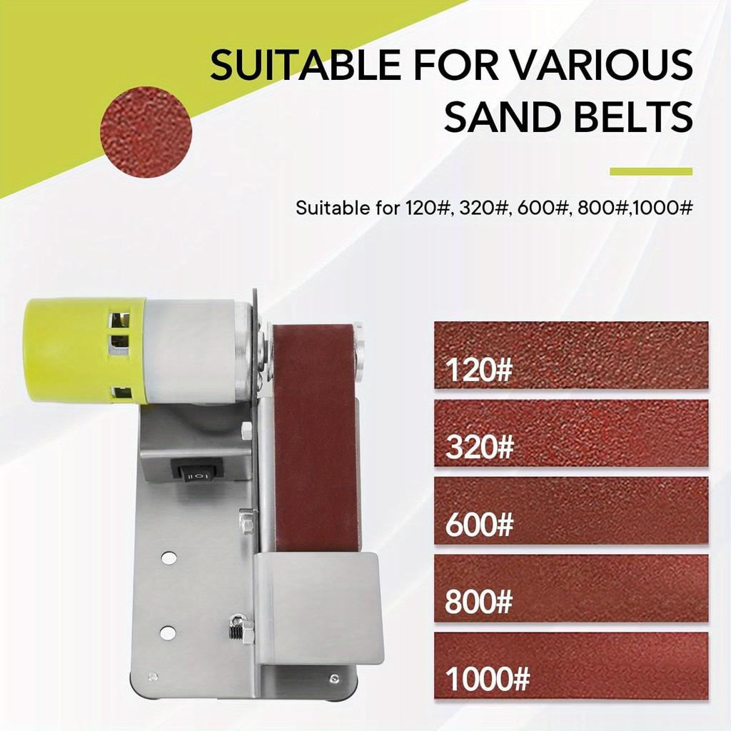 1 Set Versatile Mini Belt Sander & Sharpener: 7 Adjustable Speeds, Angle Precision, US Plug - Ideal for Metal & Wood