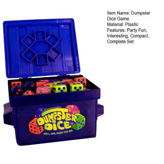 Dumpster Dice Set Fast-Paced Family Dice Game 2-4 Players Board And Dice Game with Dumpster 80 Dices And Graffiti Stickers for Game Night Travel Party