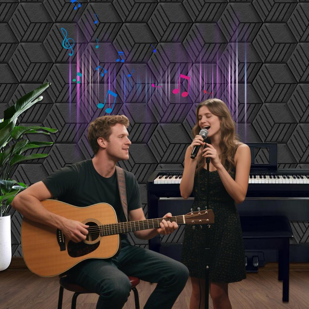 Звукоизоляционные панели Самоклеящиеся звуконепроницаемые панели для стен Звукопоглощающая доска Высокой плотности Для ванной комнаты Игровой комнаты