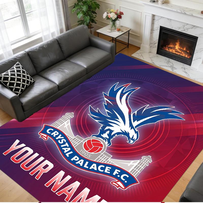 Crystal Velvet Rug Custom Name Text, Soft Non Slip Floor Mat Home DecorCrystal Palace