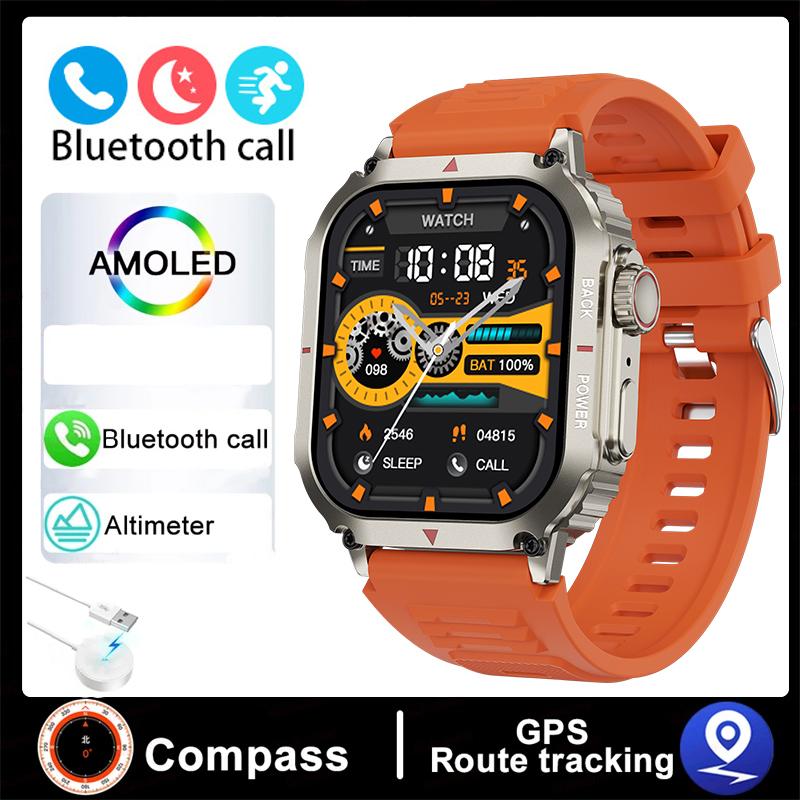 Новинка 2024 года, спортивные прочные военные умные часы, мужские часы Ftiness, IP68, водонепроницаемые, 1,95 дюйма, AI Voice, NFC, Bluetooth, умные часы с вызовами