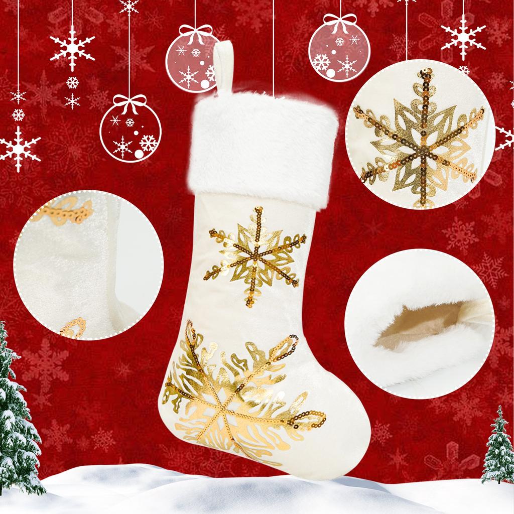 Christmas Decorations Christmas Stockings Gold Stamped Embroidery Candy Stockings 18 Inches