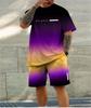 Новый 3D-принтованный мужской повседневный комплект из футболки и шорт, спортивный костюм для мужчин, 2 предмета, модная мужская одежда, спортивный костюм