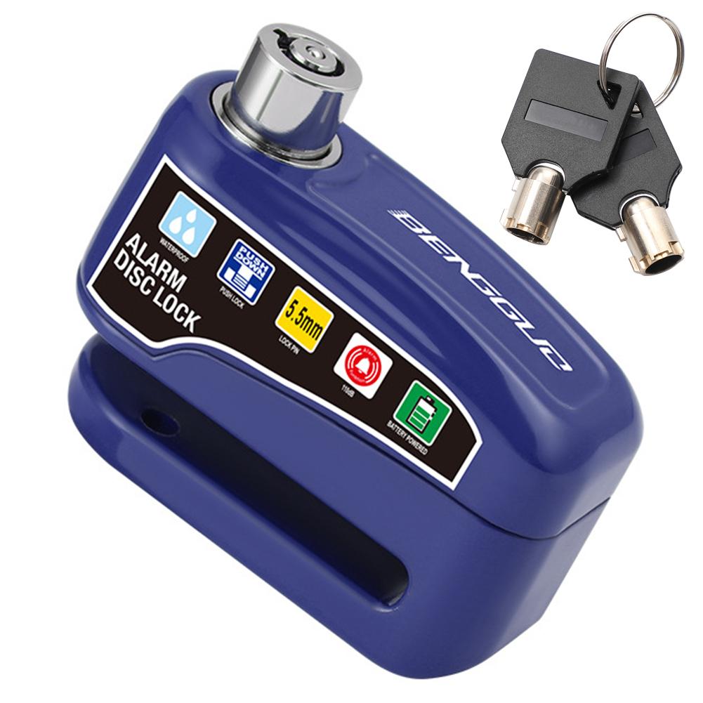 Motorcycle Alarm Wheel Disk Brake Lock with Keys Motorcycle Alarm Brake Rotor Padlock Aluminum Alloy for Bicycle Motor Scooter