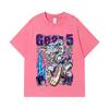 Стиранные футболки 275 г/м² 100% Хлопок One Piece V31 Печать Gear 5 (Ника) Унисекс Тяжелая хлопковая футболка