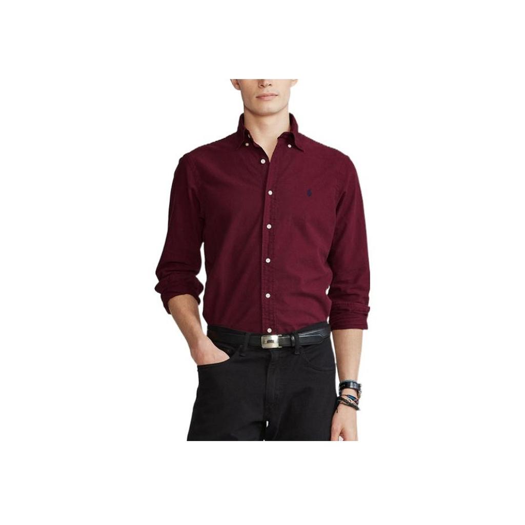 Polo Ralph Lauren Solid Logo Embroidered Long Sleeve Shirt Men Shirts MNPOWOV16821745-600