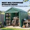 8 X 6.5 Ft Outdoor Garden Storage Shed Waterproof Bike Tent With Double Roll Up Zipper Door For Garden Tools Green