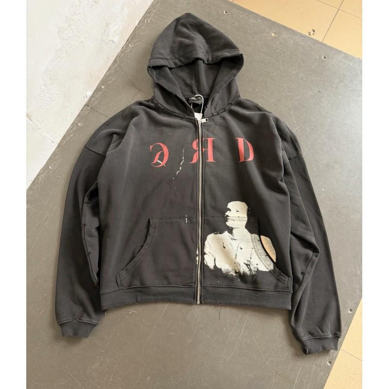 Oversized Washed Cotton Hoodie With Letter Print Unisex Streetwear Fall Casual Sweatshirt