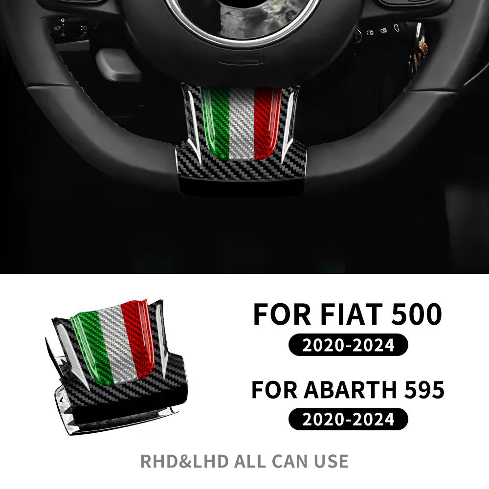 Carbon Fiber Style Interior Sticker for Abarth 595 Fiat 500 2020 2021 2022 2023 2024 Interior Panel
