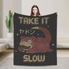 Slowpoke Taking It Slow Warm Blanket Picnic Plush Throw Blanket Funny Living Room Flannel Bedspread Sofa Bed Cover