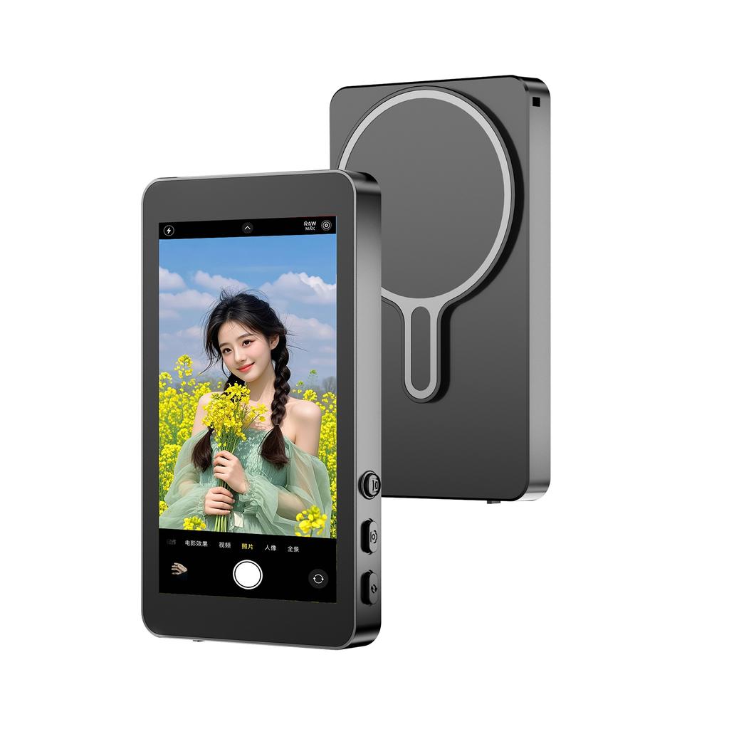 Magnetic Wireless Selfie Monitor Screen Phone Vlog Selfie Screen Rear Camera Monitor Screen for Android iPhone Cellphone