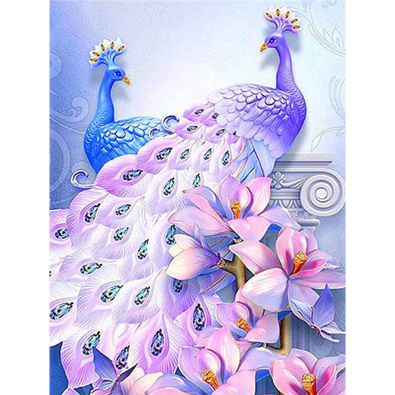 5D DIY Diamond Embroidery Animal Peacock Cross Stitch Diamond Painting Full Round Drill Picture of Home Christmas Present