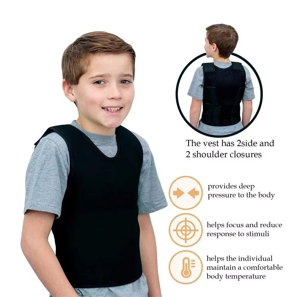 Black Compression Vest Breathable Deep Pressure Vest High Quality Sensory Vest  for Kids
