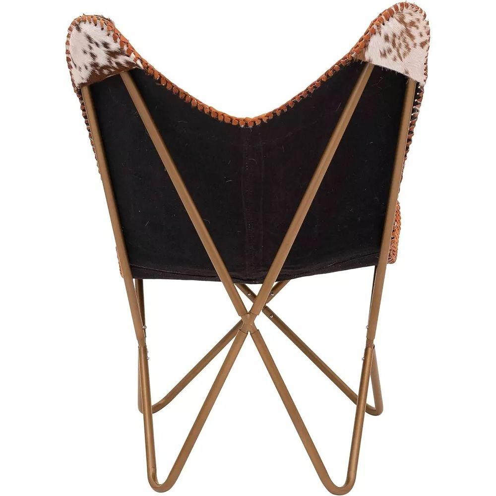 Кресло-бабочка из коровьей кожи ручной работы, кресло-стул с подлокотниками, раскладное, с акцентом