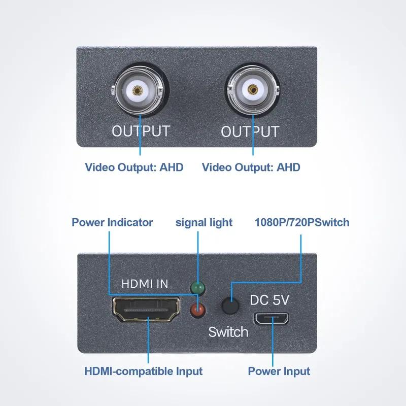 4K HDMI To AHD Converter 4K 60Hz HDMI Input To 1080p Video Display BNC AHD Out for Computer PC Camera DVR To TV Monitor