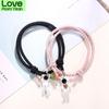 New Magnet Couple Bracelet Star Astronaut Paired Bracelet Attractive Fashion Valentine 'S Day Jewelry Gift 2 Pcs /Set