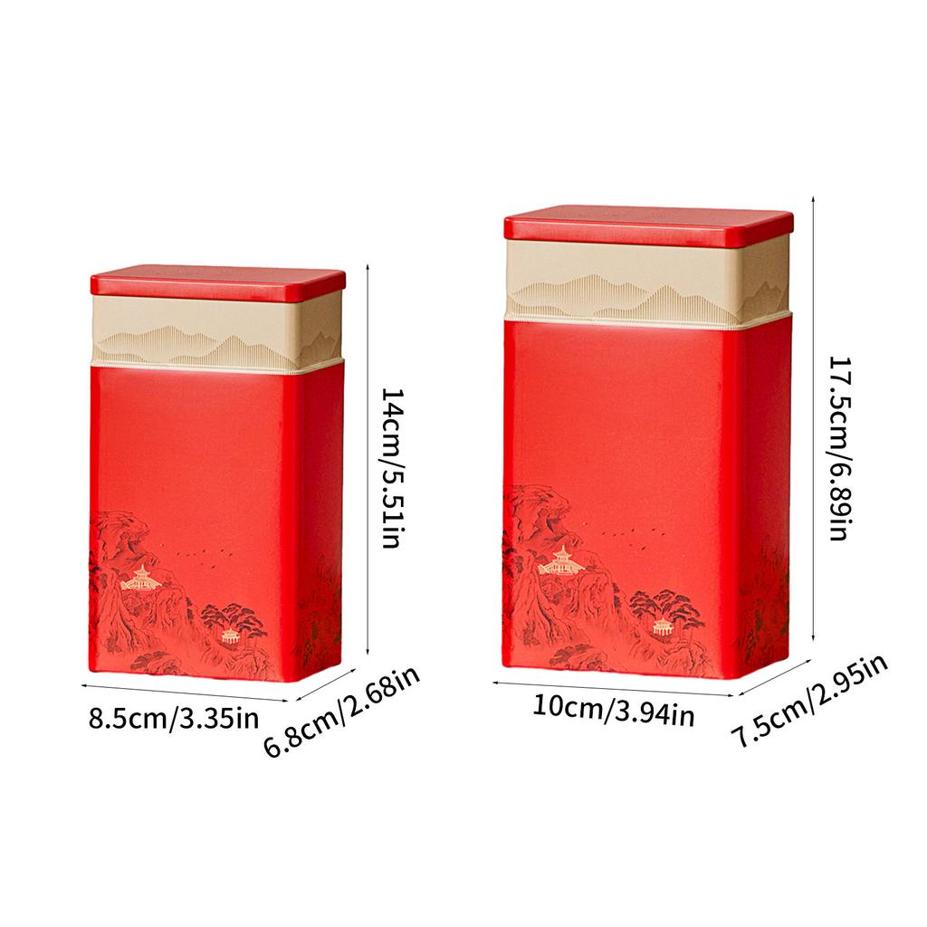 Compact Tea Container Portable Tinplate Tea Storage Box Tea Canister Tea Storage Jar Perfect for Home or Office Use