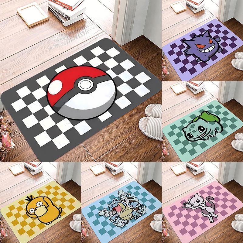 Коврик для двери с принтом Pokemon Пикачу Генгар, противоскользящий ковер для гостиной, спальни, дивана, ковер для пола для детей, декор