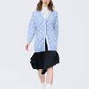 Fila Logo Jacquard Checkered Sports Knit Top Women Tops Cloud-Blue F11W211407FLB