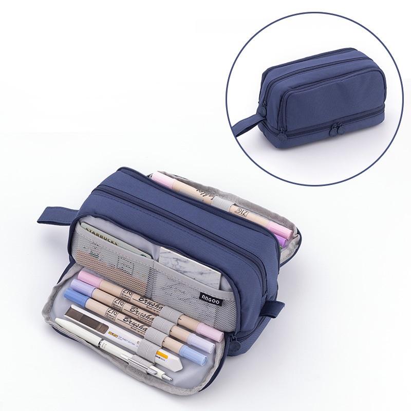 Сумка-карандаш Angoo с 4 перегородками, чехол для ручек, двусторонняя открытая сумка для хранения с удобной ручкой для канцелярских принадлежностей