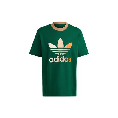 adidas Оригинальная футболка Adicolor 70s Premium с градиентным логотипом и круглым вырезом, мужские топы SS23, зеленые IP6969