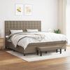 3136945 vidaXL Divan Bed with Mattress Taupe 200x200 Cm Fabric