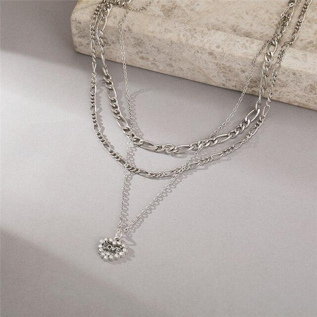 17KM Серебряное ожерелье в форме сердца для женщин и мужчин, готические геометрические бусины, цепочка, ожерелья, Y2K, стильные ювелирные изделия, подарки