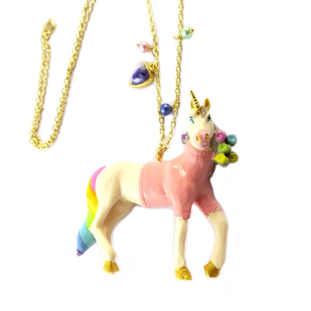 Les Trésors De Lily [P2001] - Handmade Necklace / Necklace 'Monde Merveilleux' (Unicorn) Multi-colored Gold
