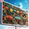 2D Vietnamese Ancient Town Lantern Backdrop for Studio Photography