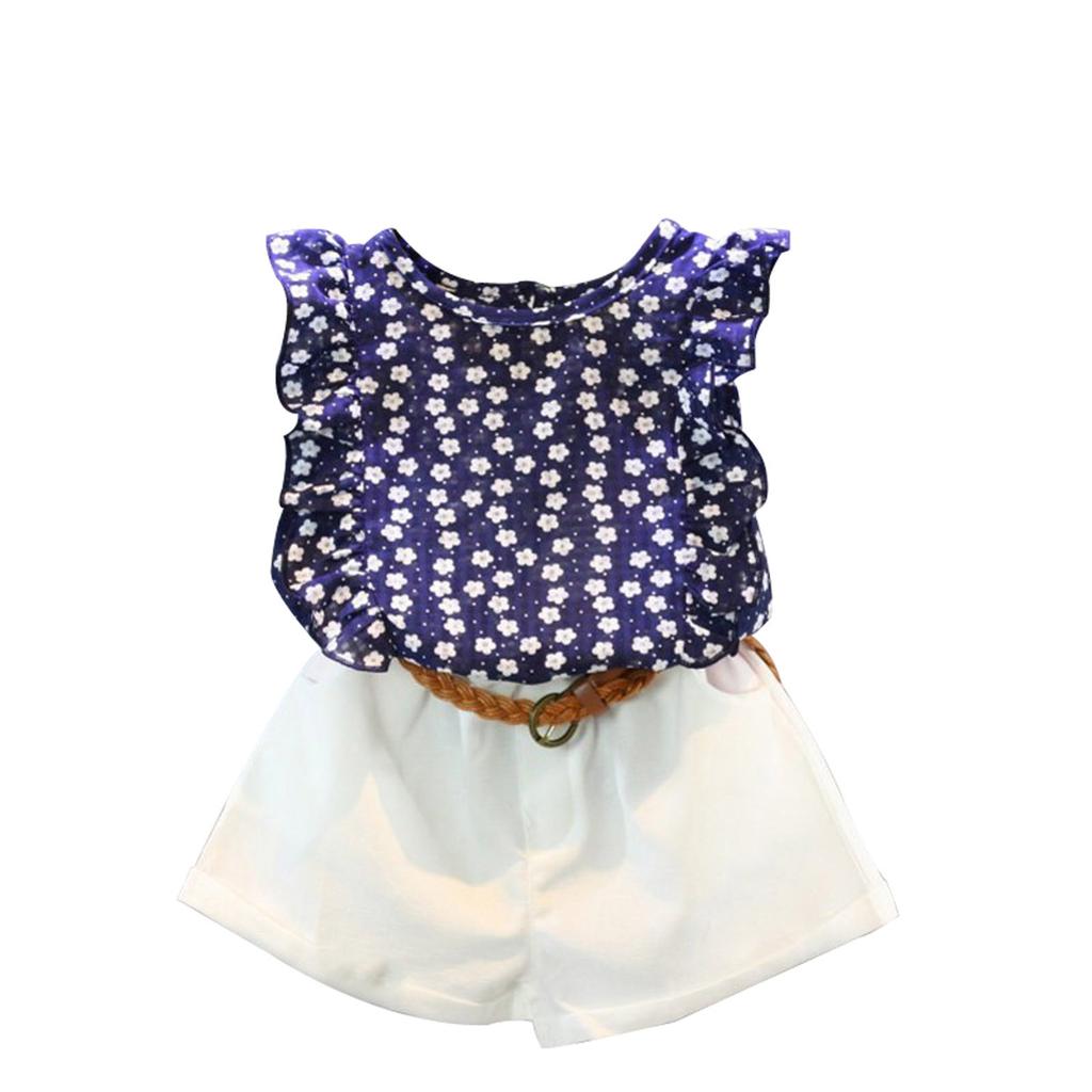 Комплекты одежды для девочек, новая летняя футболка + штаны, комплекты из 2 предметов для детей, наряды