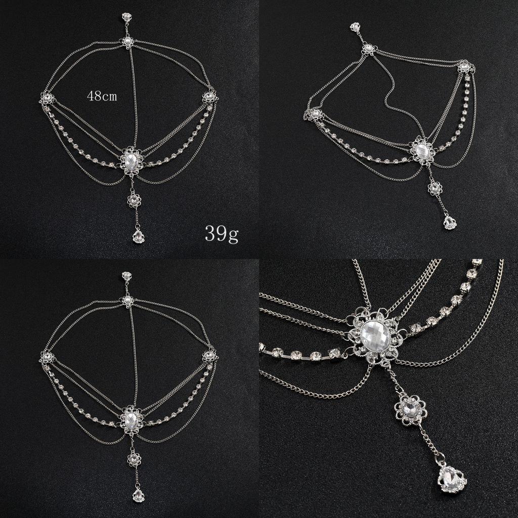 Rhinestone Elegant And Multi Layer Chain Design Women Silver Headwear Jewelry
