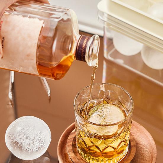 Yousheng Silicone Spherical Ice Cube Mold Bar Whiskey Circular Ice Cube Tray Ice Hockey Mold Easy Release Ice Cube Maker
