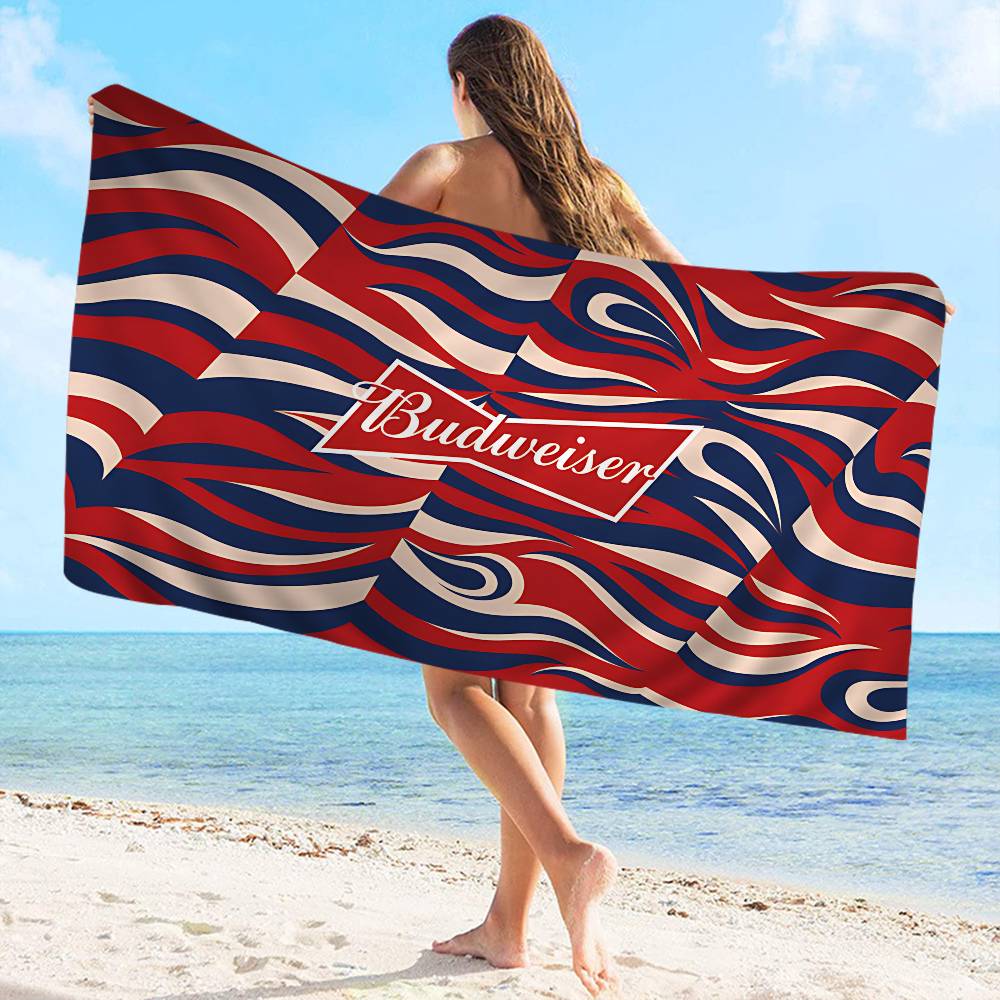 ГОРЯЧЕЕ B-Budweiser Микрофибра Пляжное полотенце Впитывающее Быстросохнущее Мягкое Йога Плавание Курорт Альпинизм Полотенце