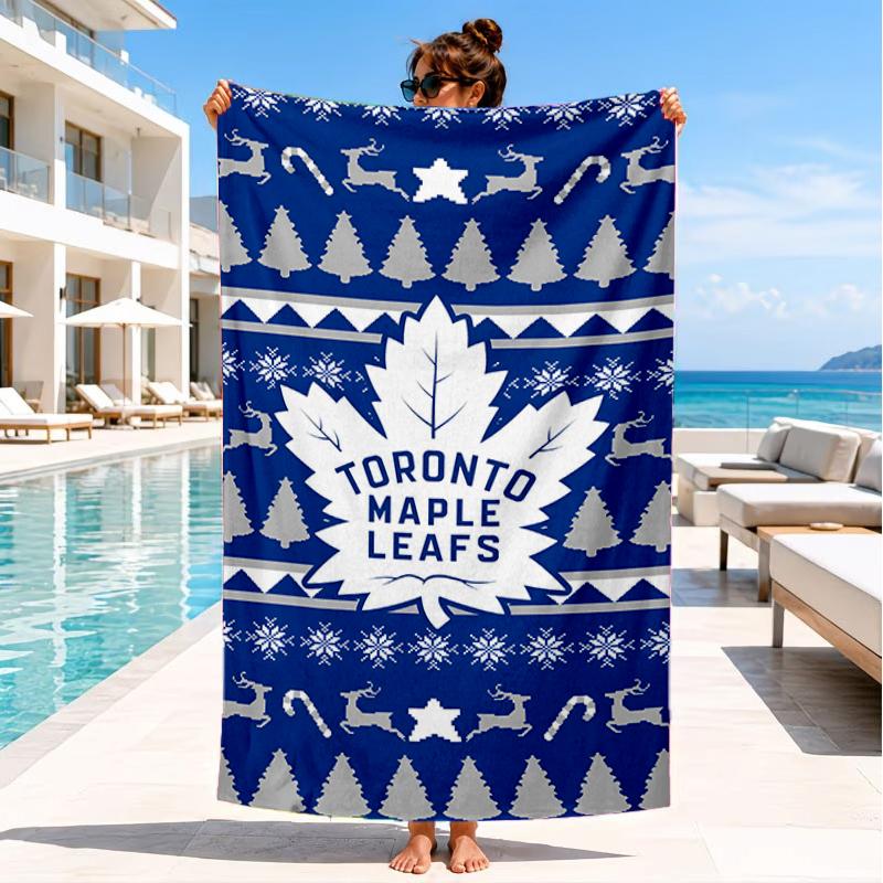Maple Leafs Emblem Beach Towel, Super Soft Microfiber, Perfect Gift for Her/Him, Birthday, for Pool, Beach, Travel, Decor Beach Party