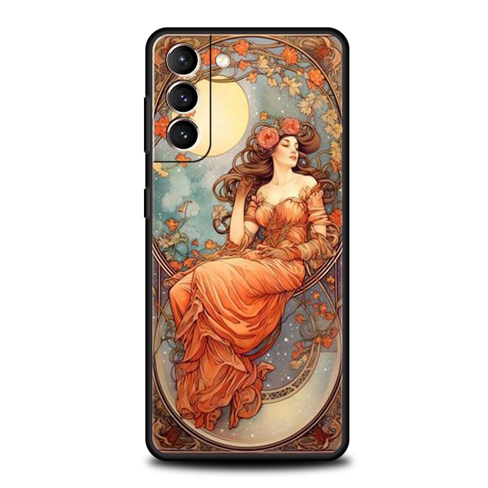 Чехол для телефона Samsung Galaxy S25/S24/S23/S22/S20/S21/FE/Ultra/S10/S10E/S9/Plus/5G Мягкий ТПУ Чехол Арт Постер АЛЬФОНС МУХА Сумки