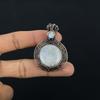 Moonstone 999 Copper Wire Wrapped Pendant, Handmade Gemstone Pendant, Gift For Mom Antique Jewelry