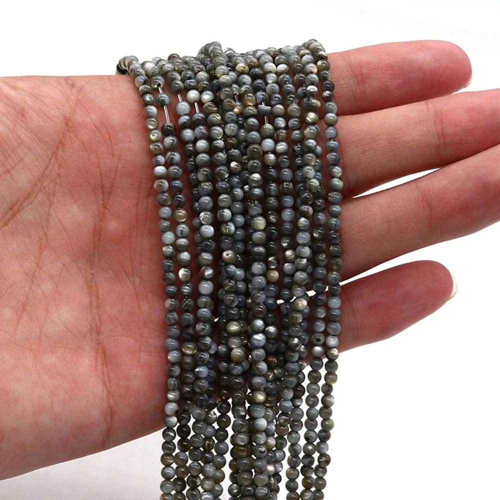 Wholesale Natural Shell Dyed Beads Round Shape Mother of Pearl Loose Isolation Beads for Jewelry Making DIY Bracelet Necklace