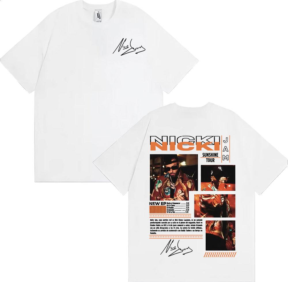 Rapper Nicky Jam Album Sunshine Tour Graphic Tee Shirt Mens Clothing Cotton Short Sleeve Tshirt Fashion Hip Hop Retro T Shirts