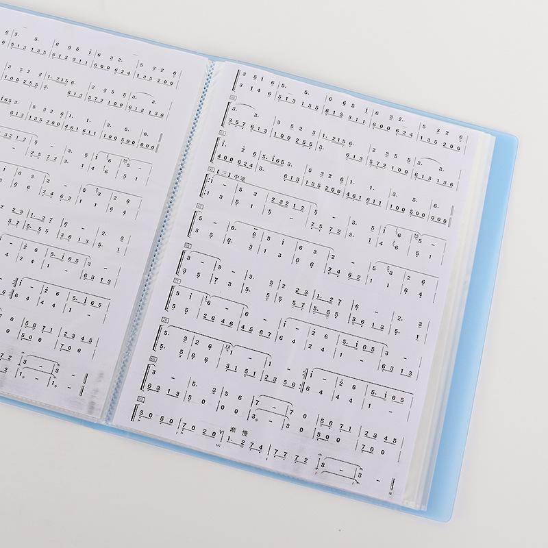 A4 Transparent PP Loose-Leaf Office Folder for Data and Music Management