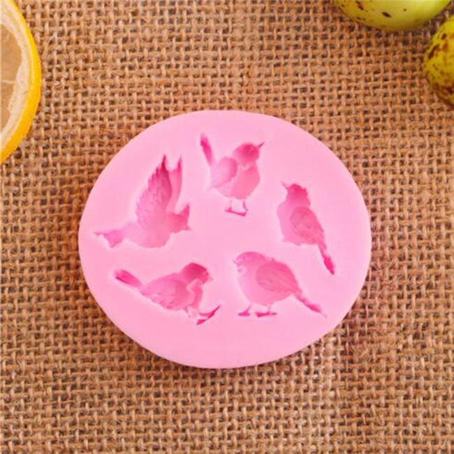 Chocolate Soap Mold Baking Cake Decoration Tool DIY 3D 5 Birds Silicone Cake Moulds AVE