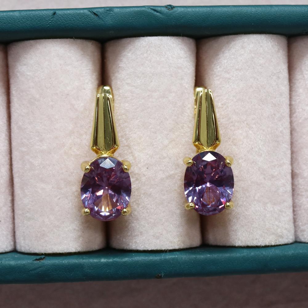 Серьги из стерлингового серебра 925 пробы с покрытием из желтого золота, изысканные ювелирные изделия, созданный овальный 7*9 мм меняющий цвет нано-александрит для подарка на вечеринку