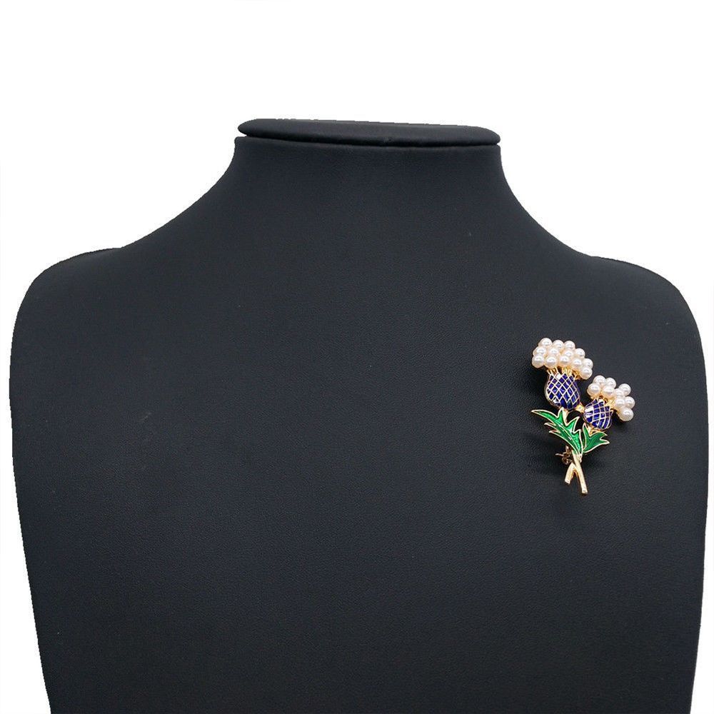 Shirt Rhinestone Elegant Flowers Corsage Women Fashion Brooch Pineapple Tree Thistle Tree