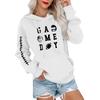 Женский модный, повседневный, удобный свитер с круглым вырезом, капюшоном, длинными рукавами и принтом в стиле регби