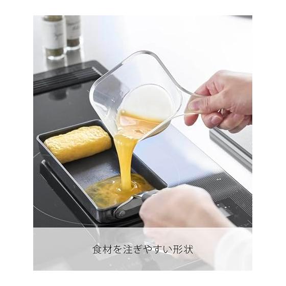 Yamazaki Jitsugyo Microwave Safe, Easy to Wash, Preparation Bowl with Handle, S, Clear, W18 x D12 x H5.5cm, Tower, Dishwasher Safe, with Scale, Made