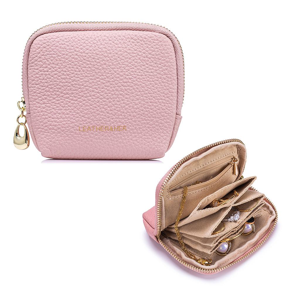 Small Jewelry Travel Case for Crystal Bracelets Rings Bangles with Smooth Zipper Jewelry Pouch for Journey Storage Coin Pouch