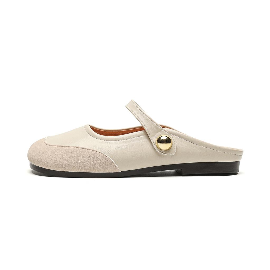 Weiwei Girl 993-3 French Bag Head Half Slippers Women's Summer Wear One Word with Retro Muller Flat Shoes Women