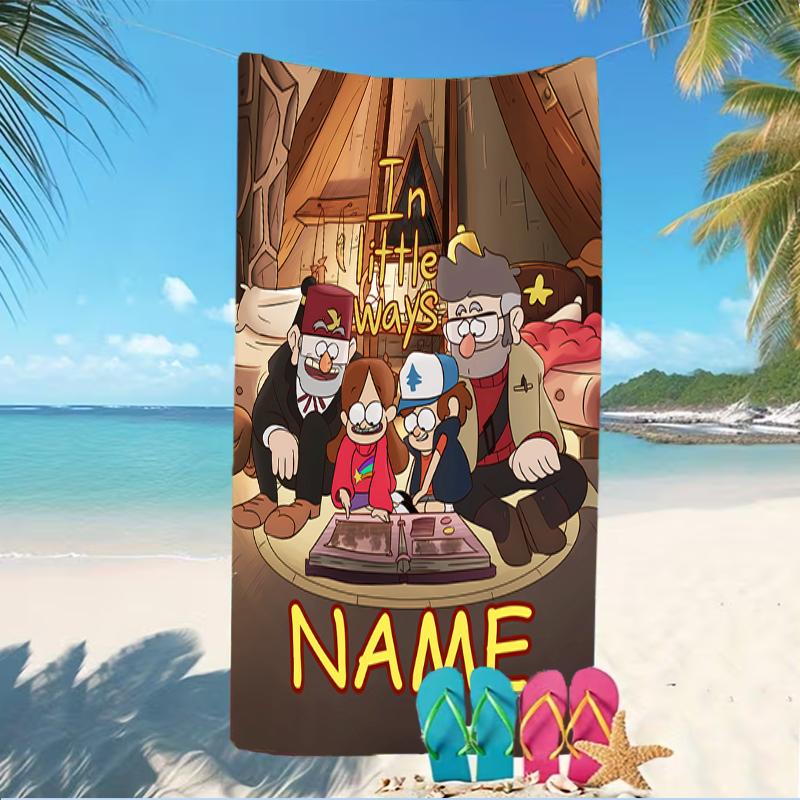 Customizable personalized beach towels Gravity Falls themed designs.Suitable for the beach, yoga, sports;ideal as beach accessories