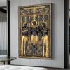 Black and Gold Ancient Egyptian Art Printmaking Poster Oil Painting Home Decoration Wall Living Room Mural